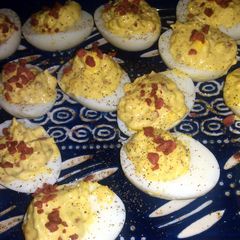 A picture of u devil u, devilled eggs.