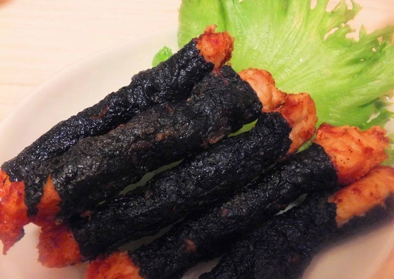 Fried Chicken (Tenderloin) Wrapped with Nori Seaweed, Great for Bento