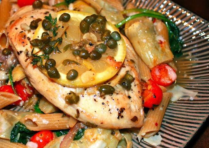 Chicken picatta w/artichoke hearts