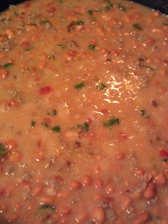 A picture of Easy pinto beans with sausage.