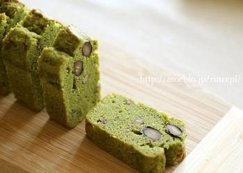 Popular Cuisine Matcha and Ogura Butter Pound Cake Delicious Simple