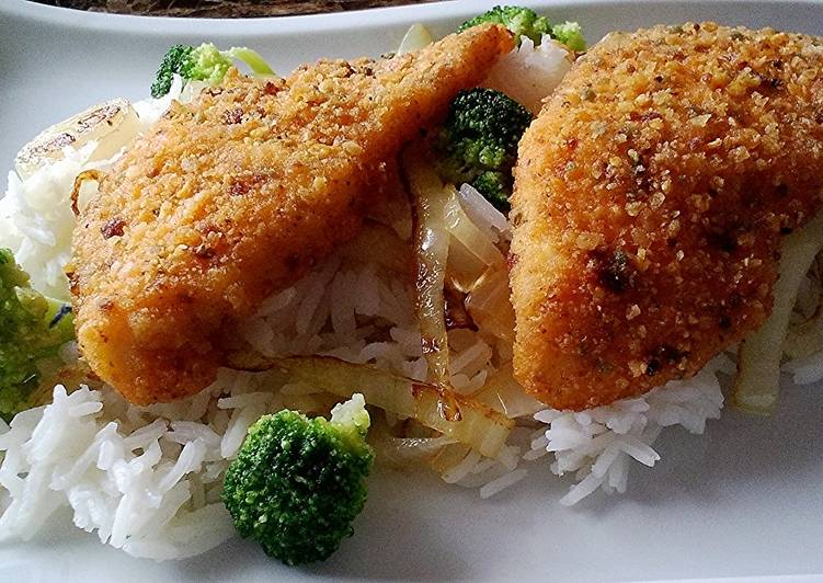 Spicy tortilla encrusted baked tilapia