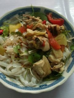 Hình của món mì quảng gà.