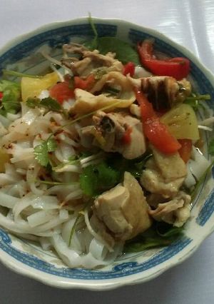 Hình của món mì quảng gà.