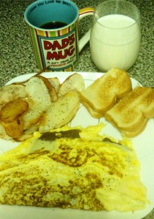 A picture of Easy Cheesy Cheesesteak Omelet.