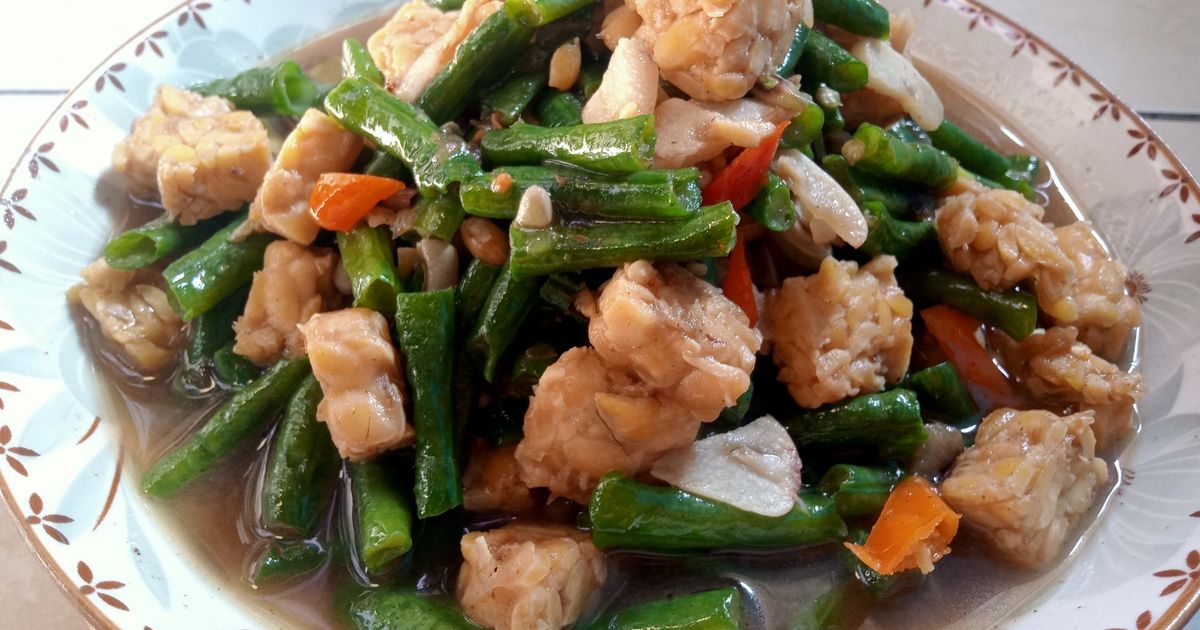 Tumis Tempe kacang panjang saus tiram