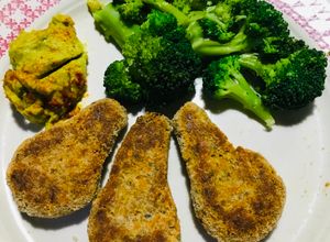 Una foto de Atún + garbanzo + zanahoria en bastoncitos/hamburguesas nutritivo y rico!!