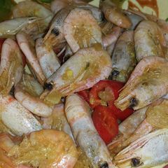 A picture of Olive oil and Garlic Prawns.