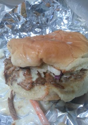 A picture of Slow cooker pulled BBQ chicken.