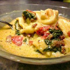 A picture of Creamy Sausage Tortellini Soup.