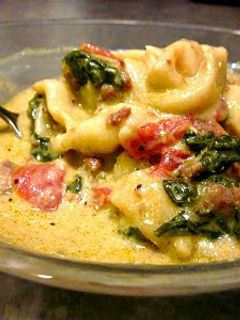 A picture of Creamy Sausage Tortellini Soup.