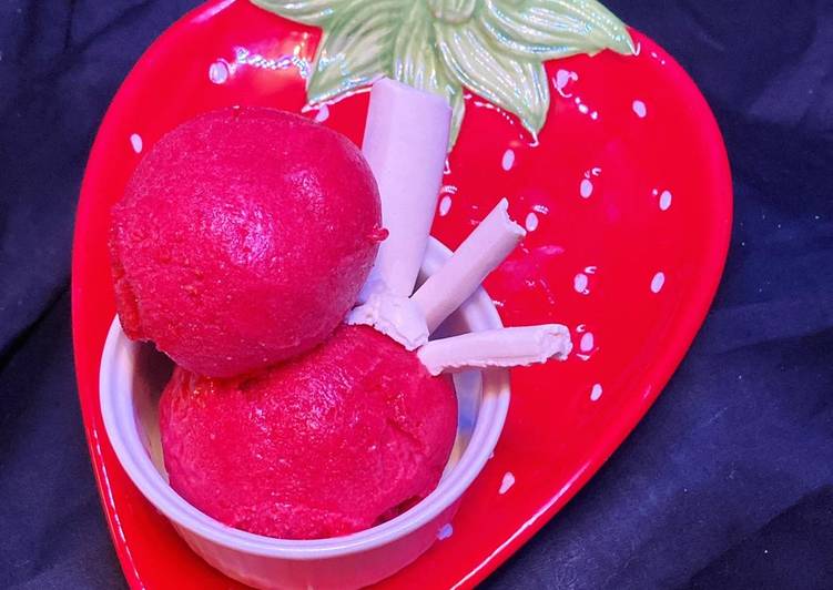 Créer des étapes SORBET FRAMBOISES FRAISES ❤️ spécial