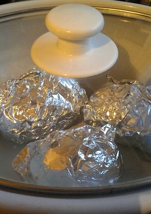 A picture of Sophie's Easy crock pot baked potatoes.