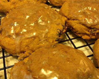 Fresh, Making Recipe Pumpkin Cookies  with nuts  raisins  cinnamon glaze Home Style