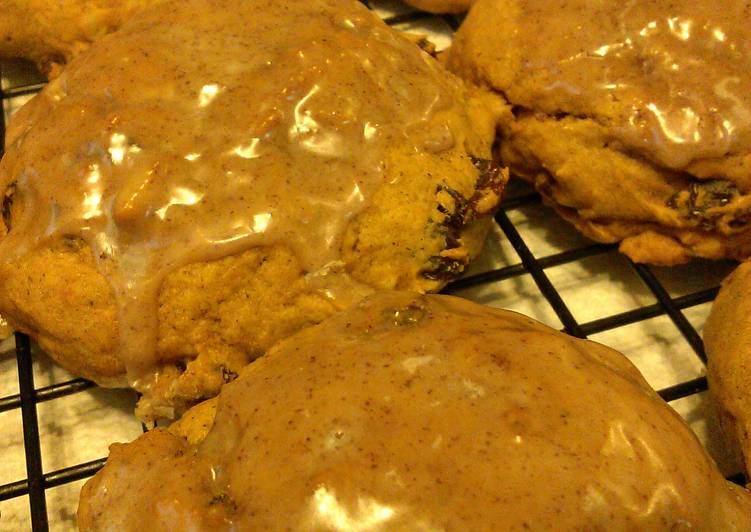 "Pumpkin Cookies" - with nuts & raisins & cinnamon glaze......