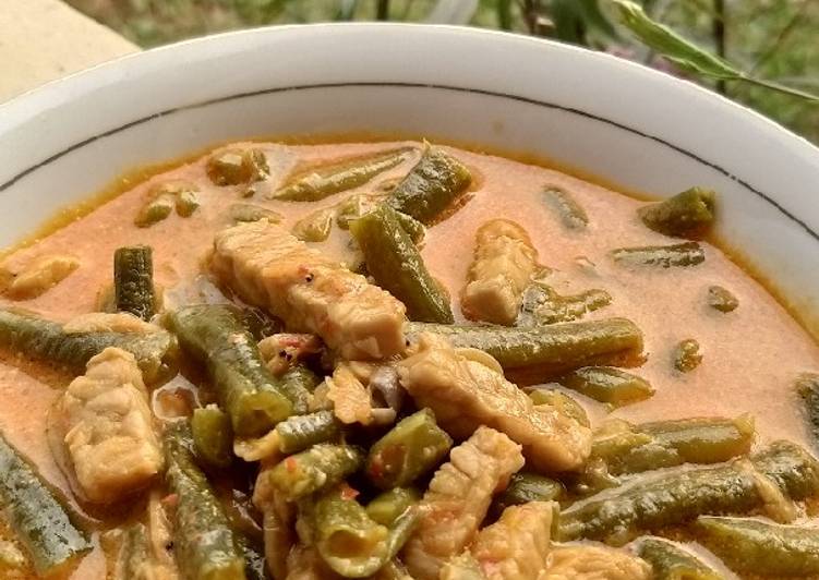 Cara Gampang Menyiapkan Sayur kacang panjang tempe santan, Sempurna