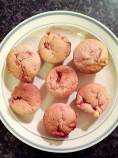 A picture of Sophie's strawberry and white chocolate muffins.