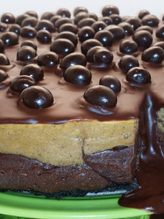 A picture of Layered mocha cheesecake.