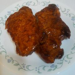 A picture of Oven Baked BBQ pork chops.