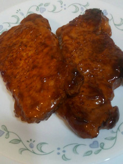 A picture of Oven Baked BBQ pork chops.