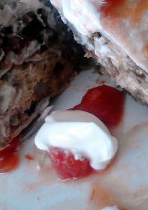 A picture of Leftover Potroast Burrito's.
