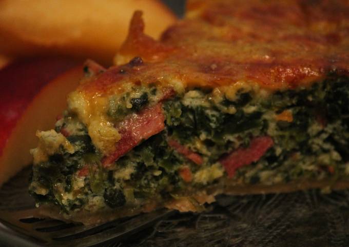 kale,bacon & hash quiche