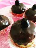 Copkaches con amarene e ganache al cioccolato