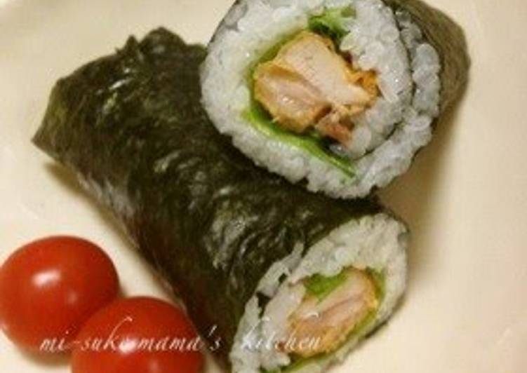 Easy Way to Prepare Favorite Chicken Karaage Sushi Roll
