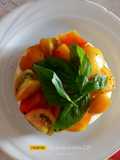 Cheesecake salata con fette biscottate, stracchino e pomodorini freschi
