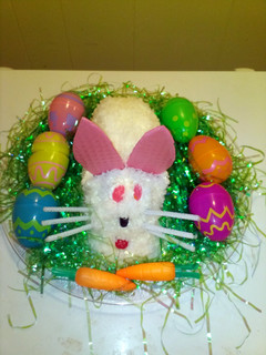 A picture of Easter bunny cake.