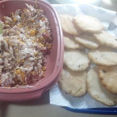 A picture of Chicken Bacon Arepas.