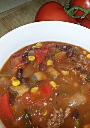 A picture of Sweet Sausage and Vegetable Chili.
