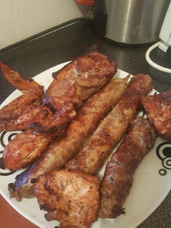 A picture of Smoked Chicken and Sausage.