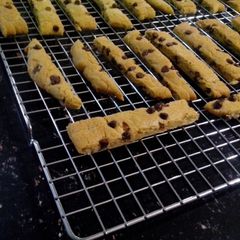 A picture of Vanilla Chocolate chip cookie sticks.