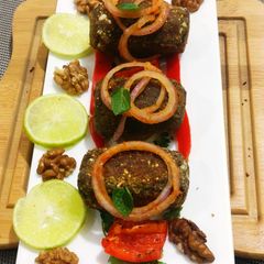 A picture of Yam kebabs.