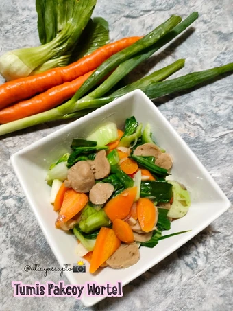 Cara Gampang Membuat Resep Tumis Pakcoy, Wortel dan Baso (418) yang Bisa Manjain Lidah