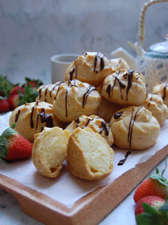 Foto resep Choux Pastry vla Vanilla Dengan Topping Coklat