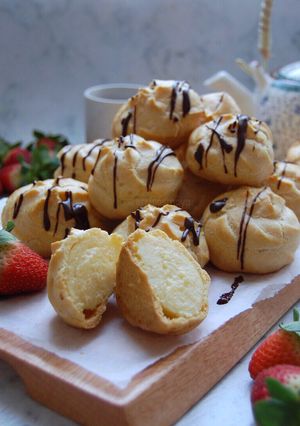 Foto resep Choux Pastry vla Vanilla Dengan Topping Coklat