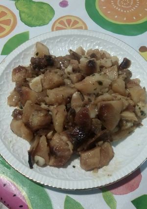 Foto principal de Patatas y cebollas al horno con bacalao