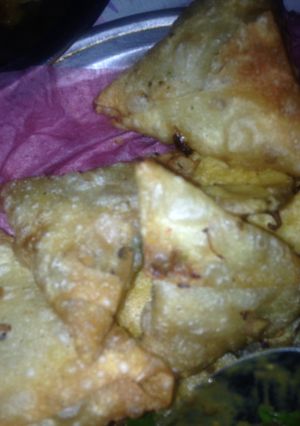 A picture of Chicken samosa.