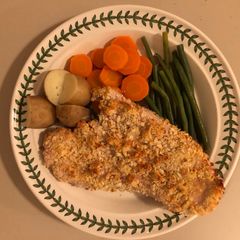 A picture of Simple Turkey Oven-baked Escalopes (also works with skinned chicken breast fillets).