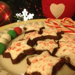 A picture of Chocolate Peppermint Star Cookies.
