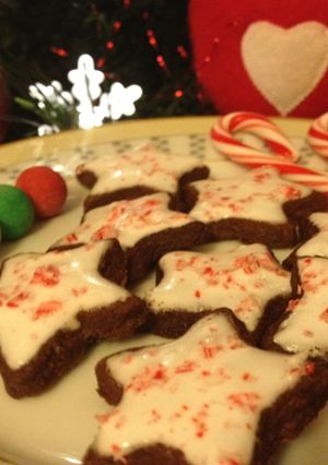 A picture of Chocolate Peppermint Star Cookies.