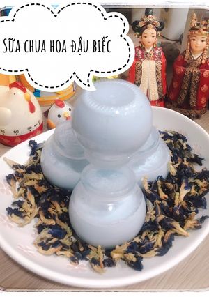 Hình của món Sữa chua hoa đậu biếc.