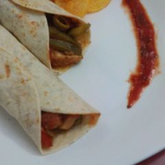 Spicy chicken tortillas A picture of Spicy chicken tortillas.