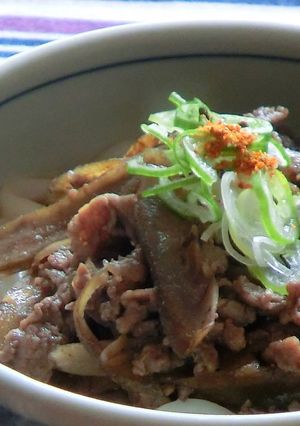 A picture of A Taste of Mom's Cooking: Udon or Soba with Meat.