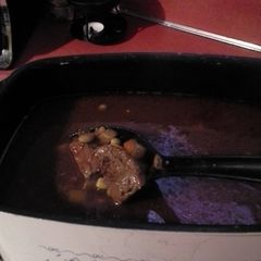 A picture of Beef vegetable soup.