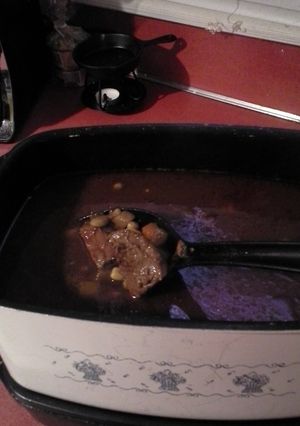 A picture of Beef vegetable soup.