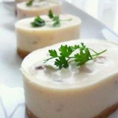 A picture of No-bake Cheesecake with Fruit and a Hint of Rum.