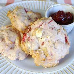 A picture of Special Strawberry & White Chocolate Scones.